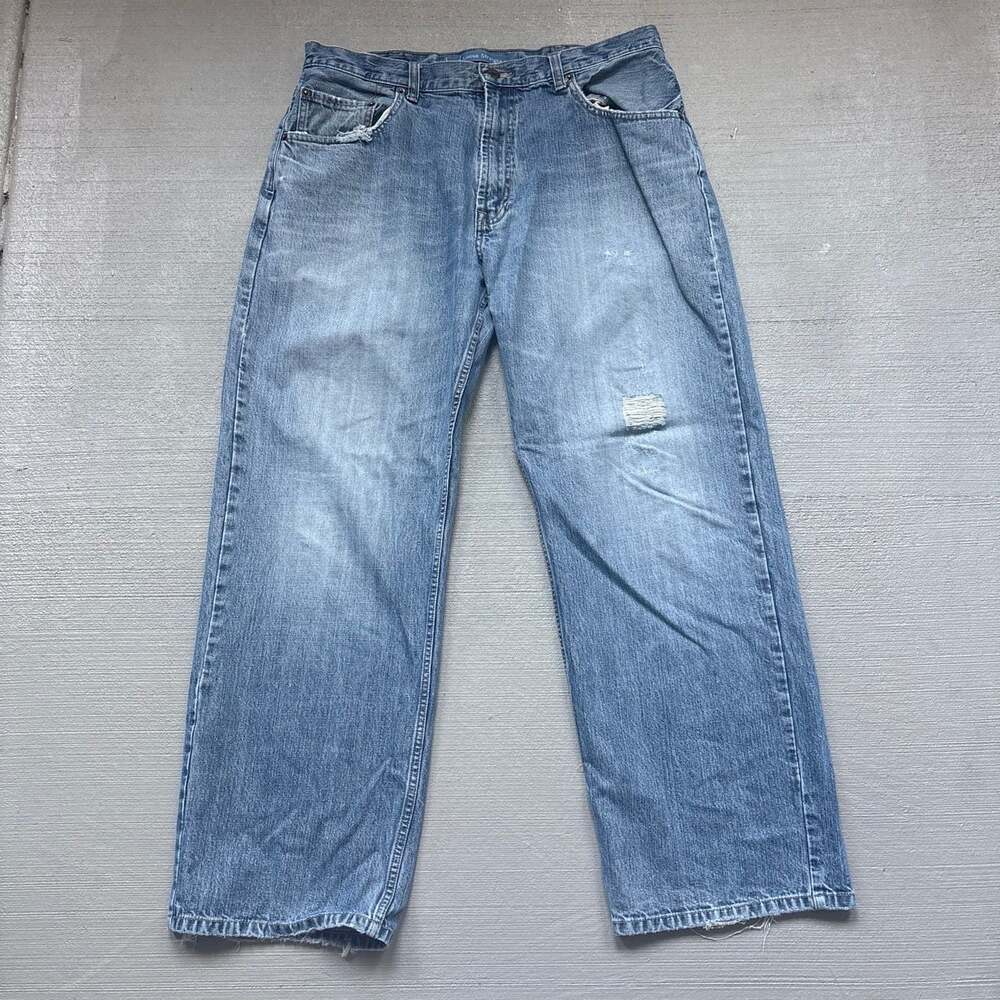 Vintage Structure Jeans Baggy 90s Distressed resized at a 34 Work Loose Straight